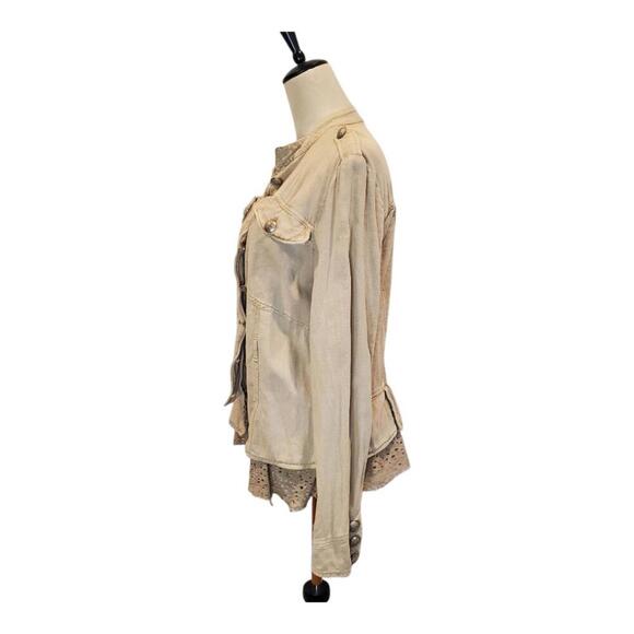 Free People - Tan Utility Jacket - Size Medium - Picture 4 of 9